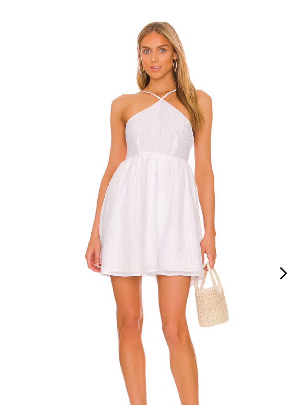Lovers + Friends White Halter Mini Dress